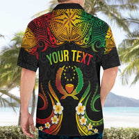 Personalised Pohnpei Independence Day Hawaiian Shirt Polynesian Tattoo and Plumeria Reggae Color LT03 - Polynesian Pride