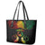 Personalised Pohnpei Independence Day Leather Tote Bag Polynesian Tattoo and Plumeria Reggae Color