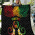 Personalised Pohnpei Independence Day Quilt Polynesian Tattoo and Plumeria Reggae Color