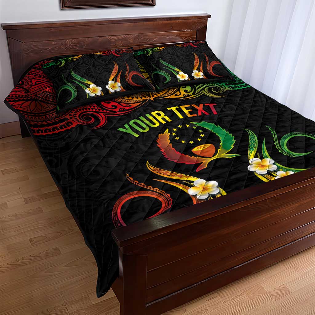 Personalised Pohnpei Independence Day Quilt Bed Set Polynesian Tattoo and Plumeria Reggae Color LT03 - Polynesian Pride