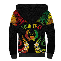 Personalised Pohnpei Independence Day Sherpa Hoodie Polynesian Tattoo and Plumeria Reggae Color LT03 - Polynesian Pride