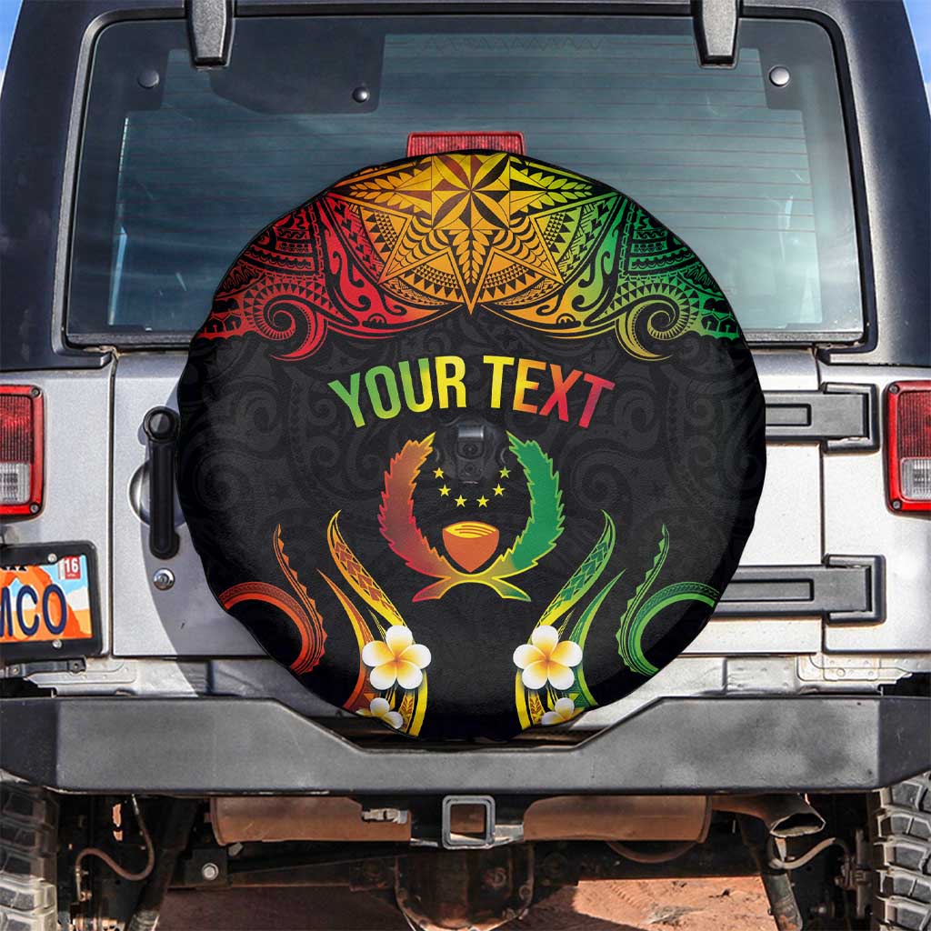 Personalised Pohnpei Independence Day Spare Tire Cover Polynesian Tattoo and Plumeria Reggae Color LT03 Reggae - Polynesian Pride