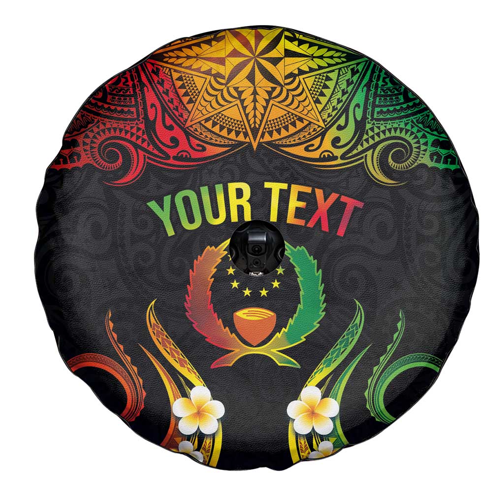 Personalised Pohnpei Independence Day Spare Tire Cover Polynesian Tattoo and Plumeria Reggae Color LT03 - Polynesian Pride