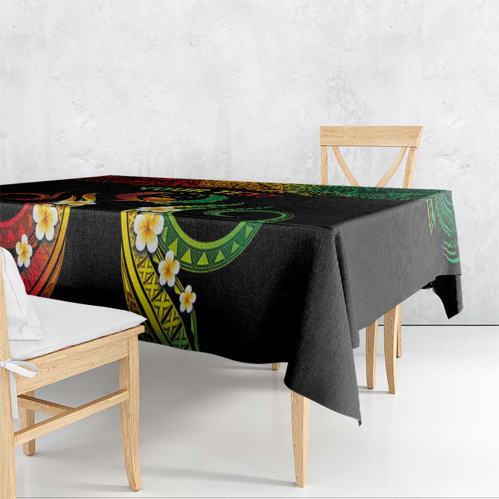 Personalised Pohnpei Independence Day Tablecloth Polynesian Tattoo and Plumeria Reggae Color LT03 - Polynesian Pride