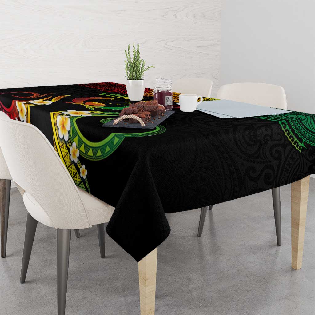 Personalised Pohnpei Independence Day Tablecloth Polynesian Tattoo and Plumeria Reggae Color LT03 - Polynesian Pride