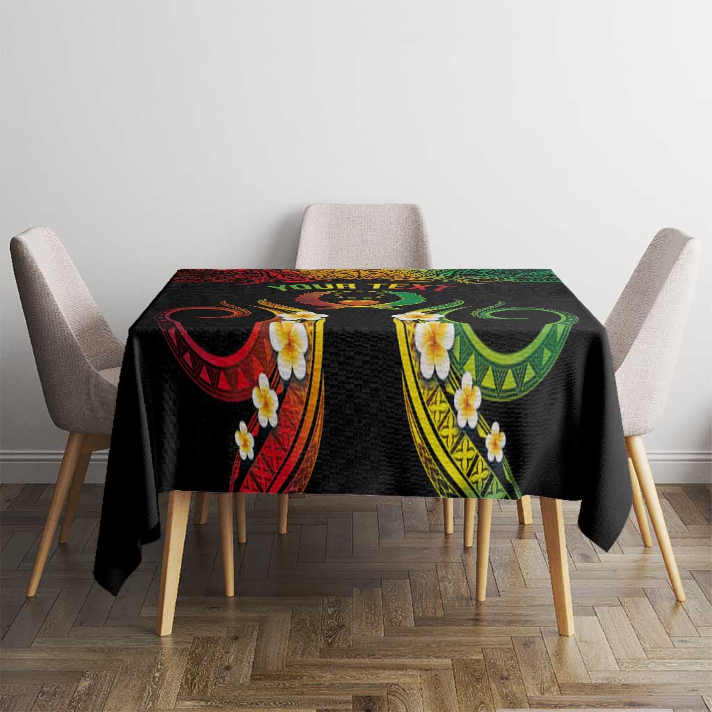 Personalised Pohnpei Independence Day Tablecloth Polynesian Tattoo and Plumeria Reggae Color LT03 - Polynesian Pride
