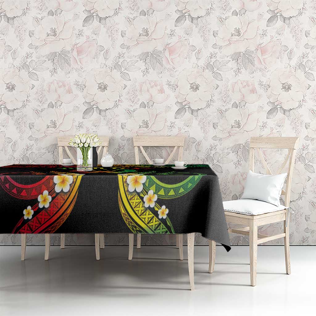 Personalised Pohnpei Independence Day Tablecloth Polynesian Tattoo and Plumeria Reggae Color LT03 - Polynesian Pride