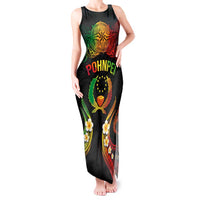 Personalised Pohnpei Independence Day Tank Maxi Dress Polynesian Tattoo and Plumeria Reggae Color LT03 Women Reggae - Polynesian Pride