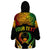 Personalised Pohnpei Independence Day Wearable Blanket Hoodie Polynesian Tattoo and Plumeria Reggae Color