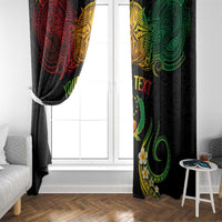 Personalised Pohnpei Independence Day Window Curtain Polynesian Tattoo and Plumeria Reggae Color LT03 - Polynesian Pride