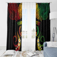 Personalised Pohnpei Independence Day Window Curtain Polynesian Tattoo and Plumeria Reggae Color LT03 - Polynesian Pride