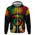 Personalised Pohnpei Independence Day Zip Hoodie Polynesian Tattoo and Plumeria Reggae Color