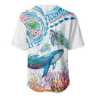 Hawaiian Turtles and Whales Baseball Jersey Polynesian Tropical Tattoo Ocean Style LT03 - Polynesian Pride