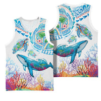 Hawaiian Turtles and Whales Basketball Jersey Polynesian Tropical Tattoo Ocean Style LT03 - Polynesian Pride