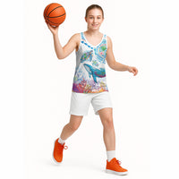 Hawaiian Turtles and Whales Basketball Jersey Polynesian Tropical Tattoo Ocean Style LT03 - Polynesian Pride