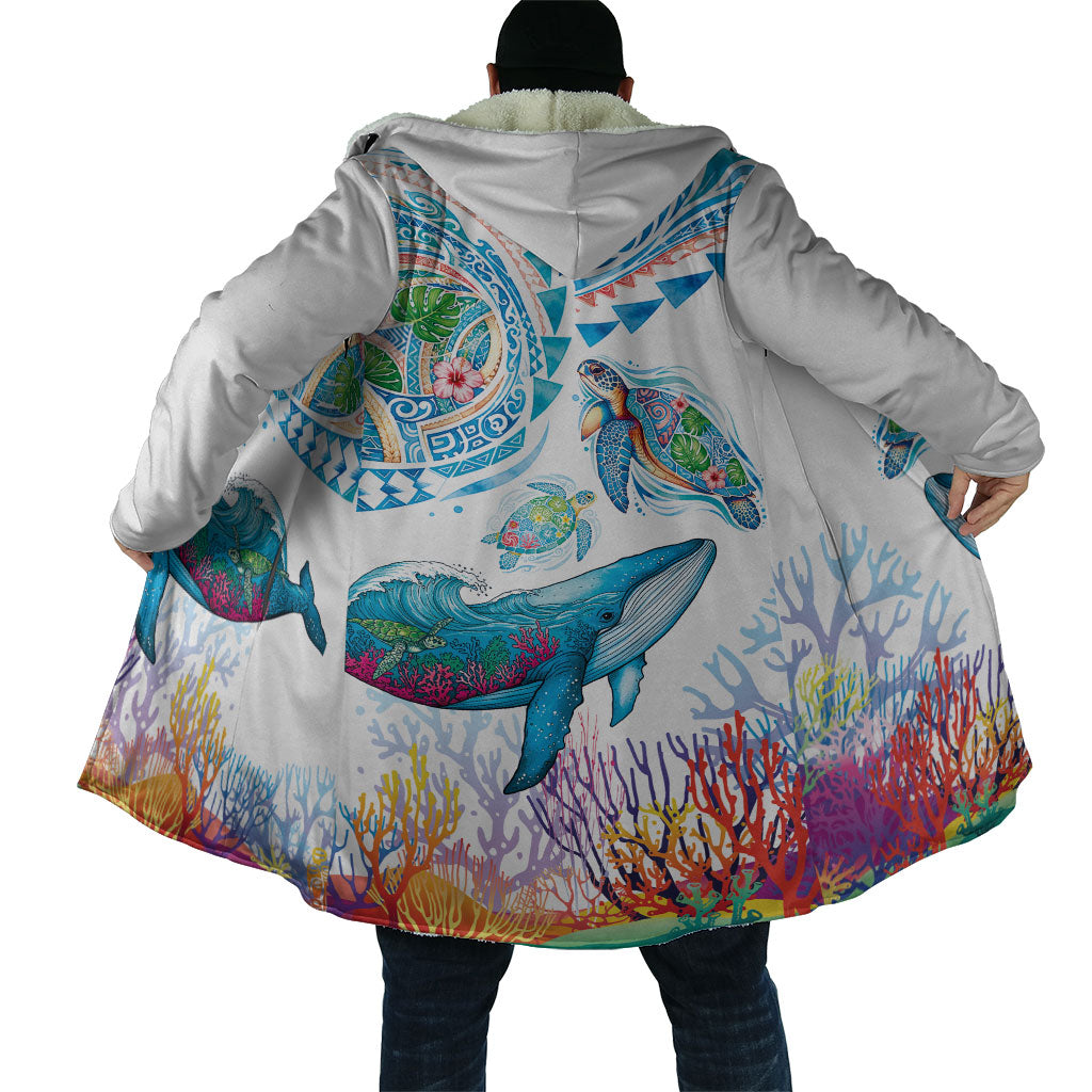 Hawaiian Turtles and Whales Cloak Polynesian Tropical Tattoo Ocean Style LT03 - Polynesian Pride