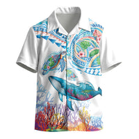 Hawaiian Turtles and Whales Kid Hawaiian Shirt Polynesian Tropical Tattoo Ocean Style LT03 - Polynesian Pride