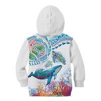 Hawaiian Turtles and Whales Kid Hoodie Polynesian Tropical Tattoo Ocean Style LT03 - Polynesian Pride