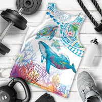 Hawaiian Turtles and Whales Men Tank Top Polynesian Tropical Tattoo Ocean Style LT03 - Polynesian Pride