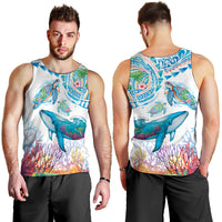 Hawaiian Turtles and Whales Men Tank Top Polynesian Tropical Tattoo Ocean Style LT03 - Polynesian Pride