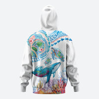Hawaiian Turtles and Whales Zip Hoodie Polynesian Tropical Tattoo Ocean Style LT03 - Polynesian Pride