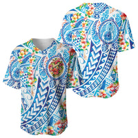 Hawaiian Turtle and Lei Baseball Jersey Tribal Kakau and Tropical Plants Human Heart LT03 - Polynesian Pride