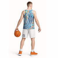 Hawaiian Turtle and Lei Basketball Jersey Tribal Kakau and Tropical Plants Human Heart LT03 - Polynesian Pride