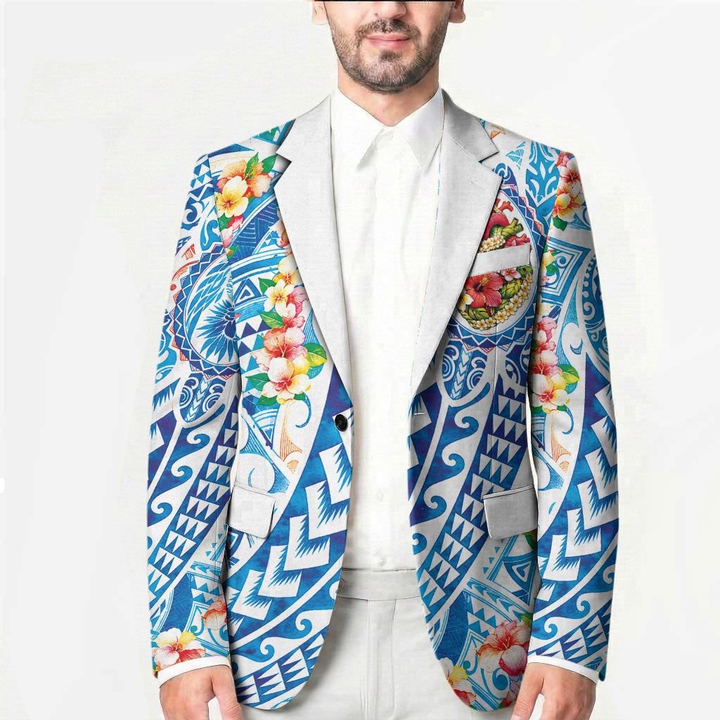Hawaiian Turtle and Lei Blazer Tribal Kakau and Tropical Plants Human Heart LT03 - Polynesian Pride