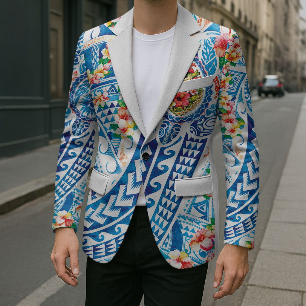 Hawaiian Turtle and Lei Blazer Tribal Kakau and Tropical Plants Human Heart LT03 - Polynesian Pride