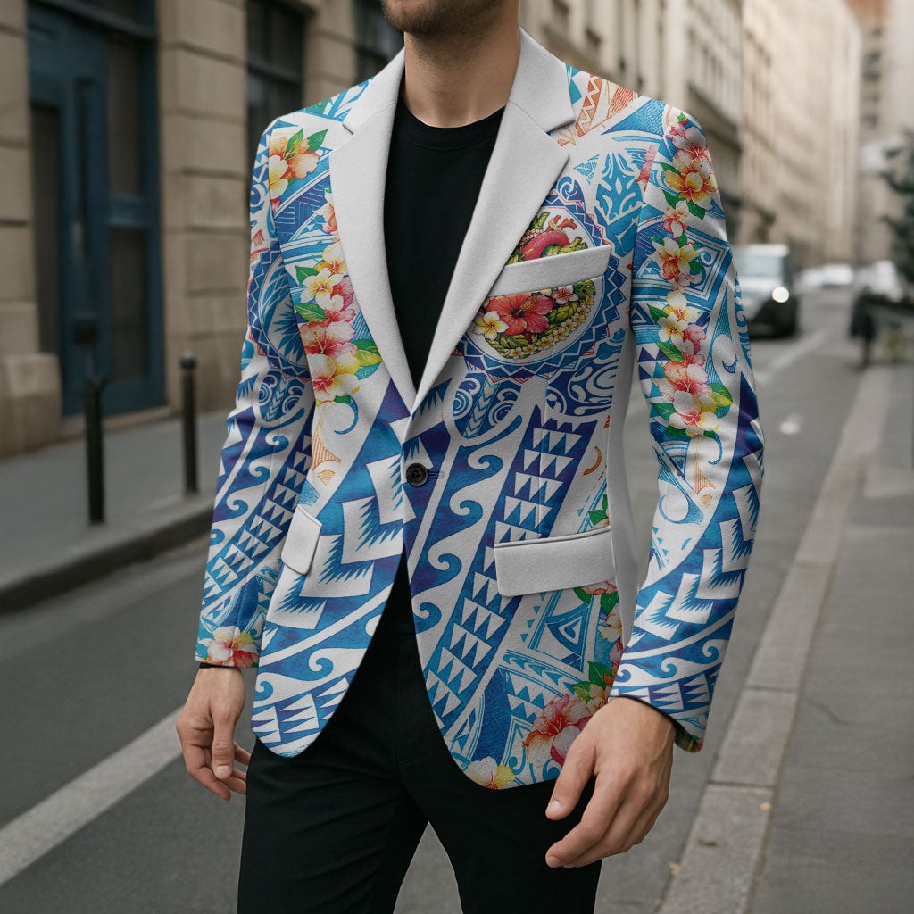 Hawaiian Turtle and Lei Blazer Tribal Kakau and Tropical Plants Human Heart LT03 - Polynesian Pride