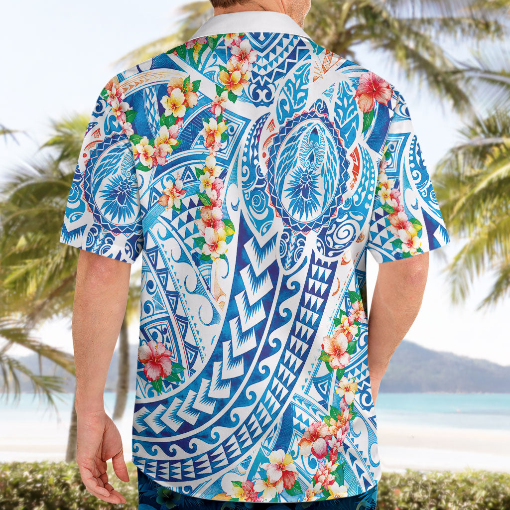 Hawaiian Turtle and Lei Hawaiian Shirt Tribal Kakau and Tropical Plants Human Heart LT03 - Polynesian Pride
