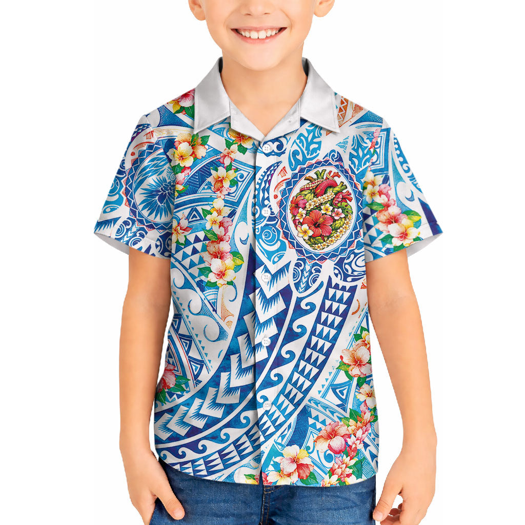Hawaiian Turtle and Lei Hawaiian Shirt Tribal Kakau and Tropical Plants Human Heart LT03 - Polynesian Pride