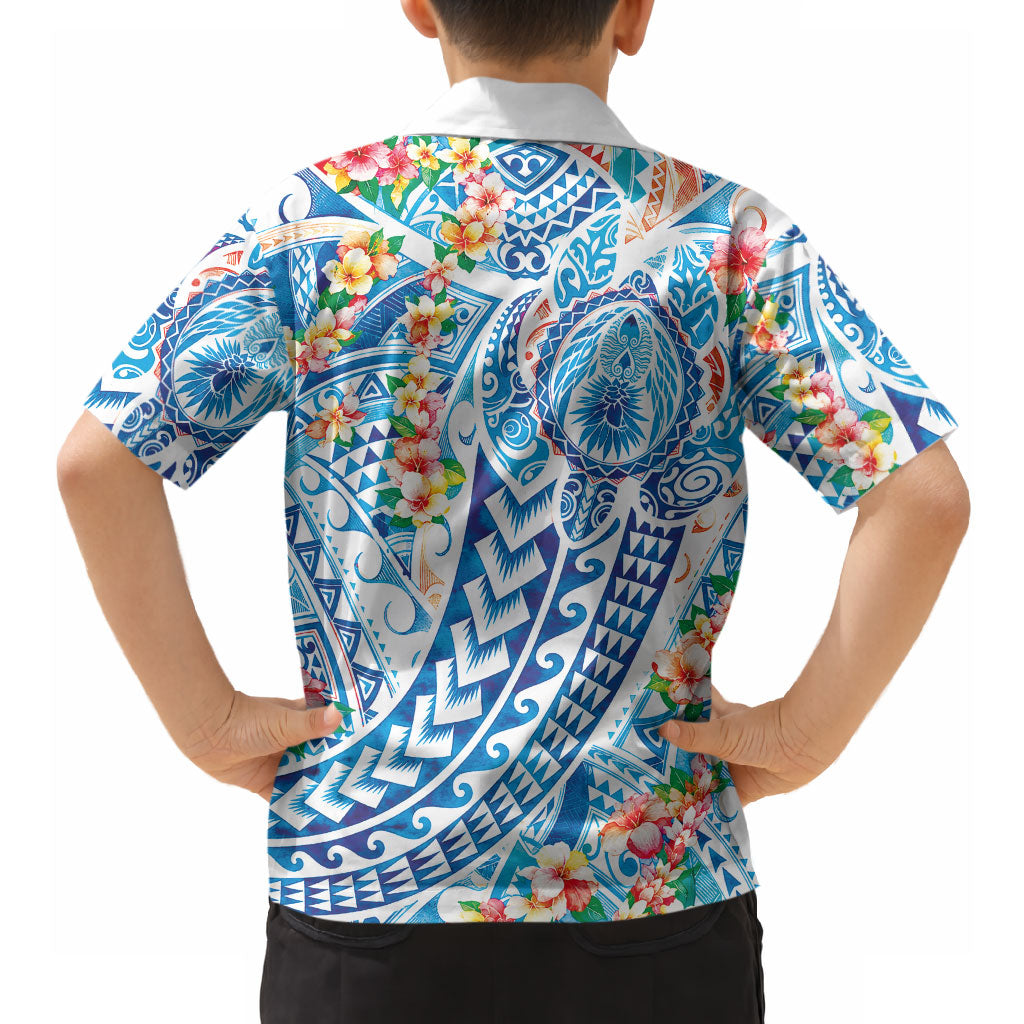 Hawaiian Turtle and Lei Hawaiian Shirt Tribal Kakau and Tropical Plants Human Heart LT03 - Polynesian Pride
