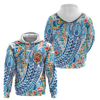 Hawaiian Turtle and Lei Hoodie Tribal Kakau and Tropical Plants Human Heart LT03 - Polynesian Pride