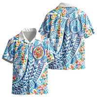 Hawaiian Turtle and Lei Kid Hawaiian Shirt Tribal Kakau and Tropical Plants Human Heart LT03 - Polynesian Pride