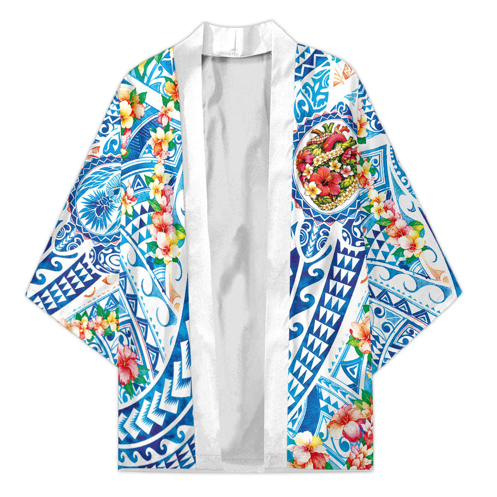 Hawaiian Turtle and Lei Kimono Tribal Kakau and Tropical Plants Human Heart