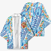 Hawaiian Turtle and Lei Kimono Tribal Kakau and Tropical Plants Human Heart