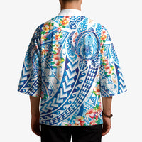 Hawaiian Turtle and Lei Kimono Tribal Kakau and Tropical Plants Human Heart