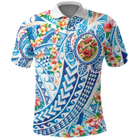 Hawaiian Turtle and Lei Polo Shirt Tribal Kakau and Tropical Plants Human Heart LT03 Multicolor - Polynesian Pride