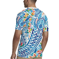 Hawaiian Turtle and Lei Rugby Jersey Tribal Kakau and Tropical Plants Human Heart LT03 - Polynesian Pride