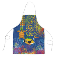 Hawaii Ocean Apron Pineapple Turtle and Mango Reef Triggerfish and Kakau Tattoo LT03 Multicolor - Polynesian Pride