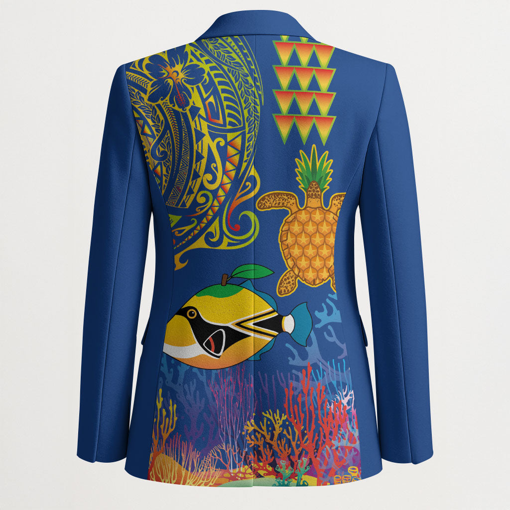 Hawaii Ocean Blazer Pineapple Turtle and Mango Reef Triggerfish and Kakau Tattoo LT03 - Polynesian Pride