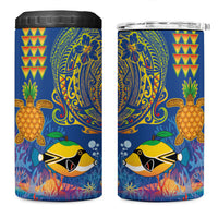 Hawaii Ocean 4 in 1 Can Cooler Tumbler Pineapple Turtle and Mango Reef Triggerfish and Kakau Tattoo LT03 One Size: 16 oz Multicolor - Polynesian Pride