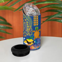 Hawaii Ocean 4 in 1 Can Cooler Tumbler Pineapple Turtle and Mango Reef Triggerfish and Kakau Tattoo LT03 - Polynesian Pride