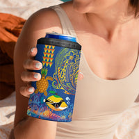 Hawaii Ocean 4 in 1 Can Cooler Tumbler Pineapple Turtle and Mango Reef Triggerfish and Kakau Tattoo LT03 - Polynesian Pride