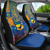 Hawaii Ocean Car Seat Cover Pineapple Turtle and Mango Reef Triggerfish and Kakau Tattoo LT03 - Polynesian Pride
