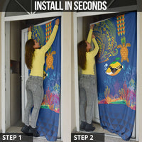 Hawaii Ocean Door Cover Pineapple Turtle and Mango Reef Triggerfish and Kakau Tattoo LT03 - Polynesian Pride