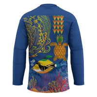 Hawaii Ocean Hockey Jersey Pineapple Turtle and Mango Reef Triggerfish and Kakau Tattoo LT03 - Polynesian Pride