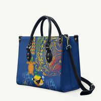 Hawaii Ocean Leather Bag Pineapple Turtle and Mango Reef Triggerfish and Kakau Tattoo LT03 Multicolor - Polynesian Pride