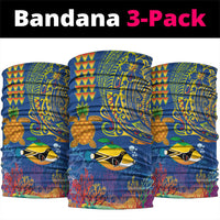 Hawaii Ocean Neck Gaiter Pineapple Turtle and Mango Reef Triggerfish and Kakau Tattoo LT03 package One Size: 25*50cm Multicolor - Polynesian Pride